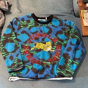 Kenzo Jungle Paris Blue and Black Crewneck Sweater